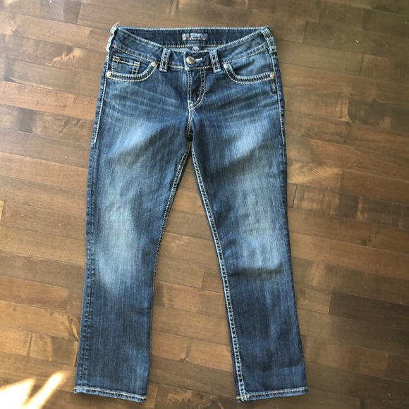 Silver Jeans Blue Suki Capri Jeans Size 28 - Picture 3 of 14